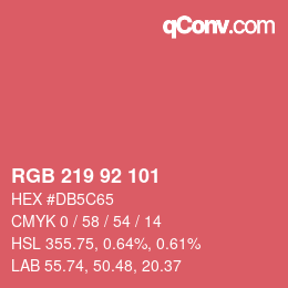 Color code: RGB 219 92 101 | qconv.com
