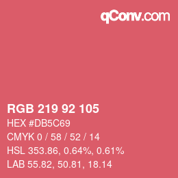 Farbcode: RGB 219 92 105 | qconv.com