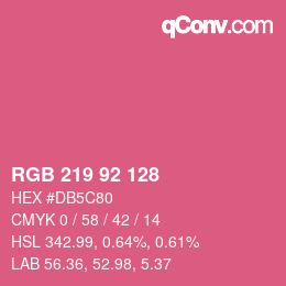 颜色代码: RGB 219 92 128 | qconv.com