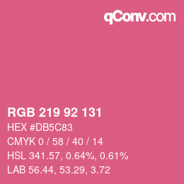 颜色代码: RGB 219 92 131 | qconv.com