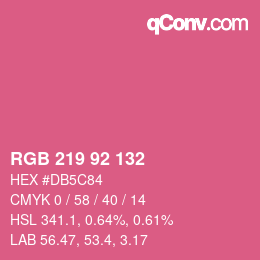 颜色代码: RGB 219 92 132 | qconv.com