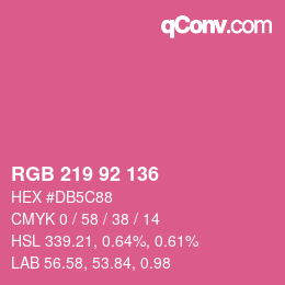 颜色代码: RGB 219 92 136 | qconv.com