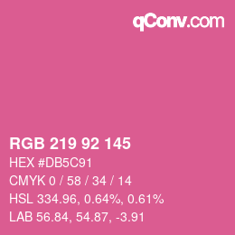 颜色代码: RGB 219 92 145 | qconv.com