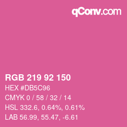 颜色代码: RGB 219 92 150 | qconv.com