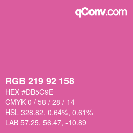 カラーコード: RGB 219 92 158 | qconv.com