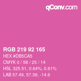 颜色代码: RGB 219 92 165 | qconv.com