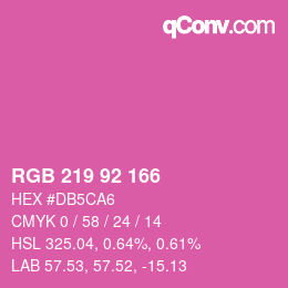 カラーコード: RGB 219 92 166 | qconv.com