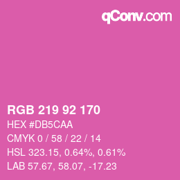 カラーコード: RGB 219 92 170 | qconv.com
