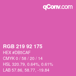 カラーコード: RGB 219 92 175 | qconv.com