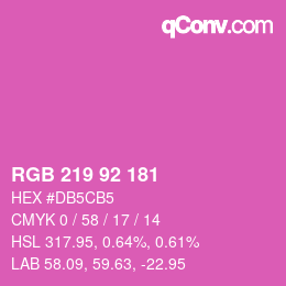 颜色代码: RGB 219 92 181 | qconv.com