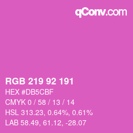 颜色代码: RGB 219 92 191 | qconv.com
