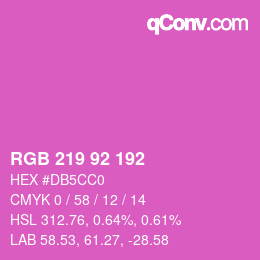 颜色代码: RGB 219 92 192 | qconv.com