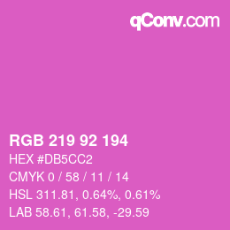 颜色代码: RGB 219 92 194 | qconv.com