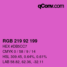 カラーコード: RGB 219 92 199 | qconv.com