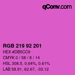 Color code: RGB 219 92 201 | qconv.com