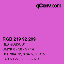 颜色代码: RGB 219 92 209 | qconv.com