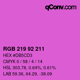 颜色代码: RGB 219 92 211 | qconv.com