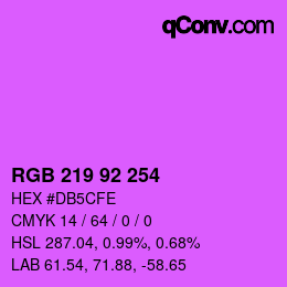 Color code: RGB 219 92 254 | qconv.com