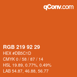 カラーコード: RGB 219 92 29 | qconv.com