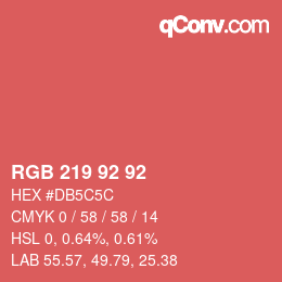 Color code: RGB 219 92 92 | qconv.com