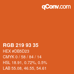 カラーコード: RGB 219 93 35 | qconv.com