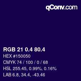 カラーコード: RGB 21 0.4 80.4 | qconv.com