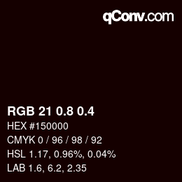 カラーコード: RGB 21 0.8 0.4 | qconv.com