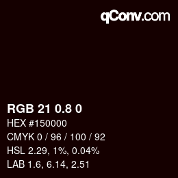 カラーコード: RGB 21 0.8 0 | qconv.com