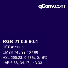 カラーコード: RGB 21 0.8 80.4 | qconv.com
