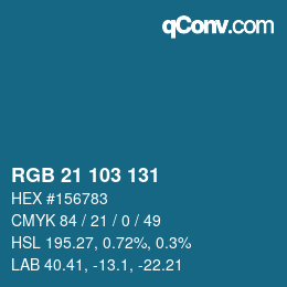 Color code: RGB 21 103 131 | qconv.com