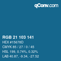 カラーコード: RGB 21 103 141 | qconv.com