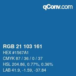 Color code: RGB 21 103 161 | qconv.com