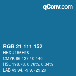 カラーコード: RGB 21 111 152 | qconv.com