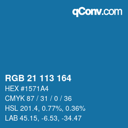 Color code: RGB 21 113 164 | qconv.com