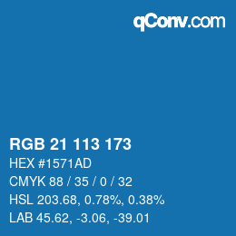 Farbcode: RGB 21 113 173 | qconv.com