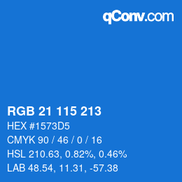 Color code: RGB 21 115 213 | qconv.com