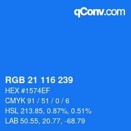Color code: RGB 21 116 239 | qconv.com