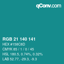 Color code: RGB 21 140 141 | qconv.com