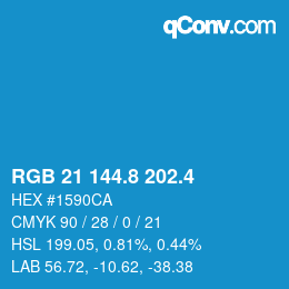 カラーコード: RGB 21 144.8 202.4 | qconv.com