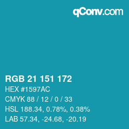 Color code: RGB 21 151 172 | qconv.com