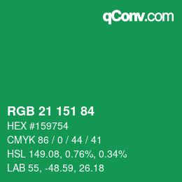Color code: RGB 21 151 84 | qconv.com