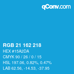 Color code: RGB 21 162 218 | qconv.com