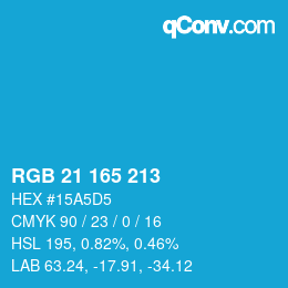 Color code: RGB 21 165 213 | qconv.com