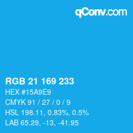 Color code: RGB 21 169 233 | qconv.com