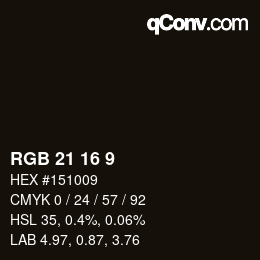 Farbcode: RGB 21 16 9 | qconv.com