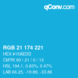 Color code: RGB 21 174 221 | qconv.com