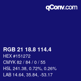 カラーコード: RGB 21 18.8 114.4 | qconv.com