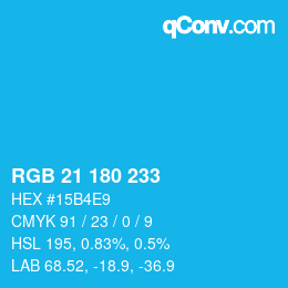 Color code: RGB 21 180 233 | qconv.com