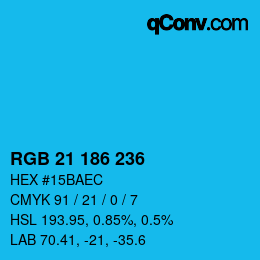 Color code: RGB 21 186 236 | qconv.com