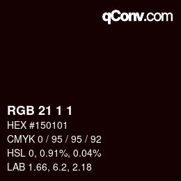 颜色代码: RGB 21 1 1 | qconv.com